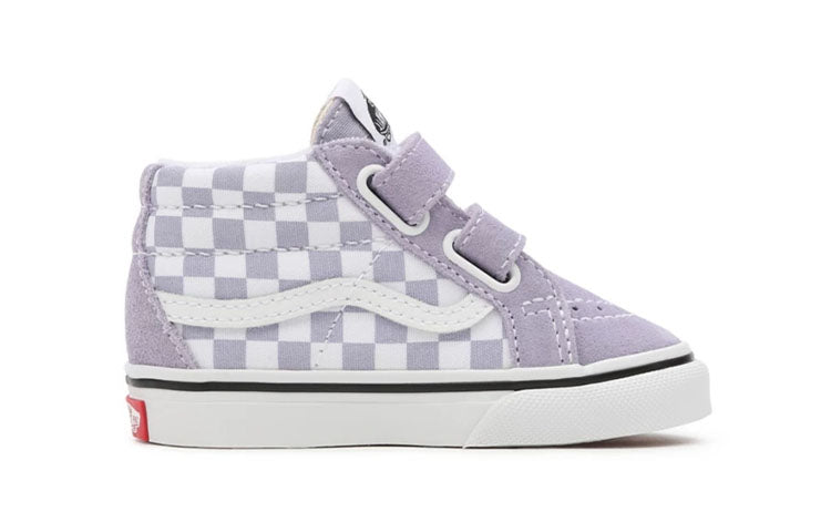 Vans Toddler Sk8-Mid Velcro Mid-Top Sneakers Purple/White BP VN00018WARV