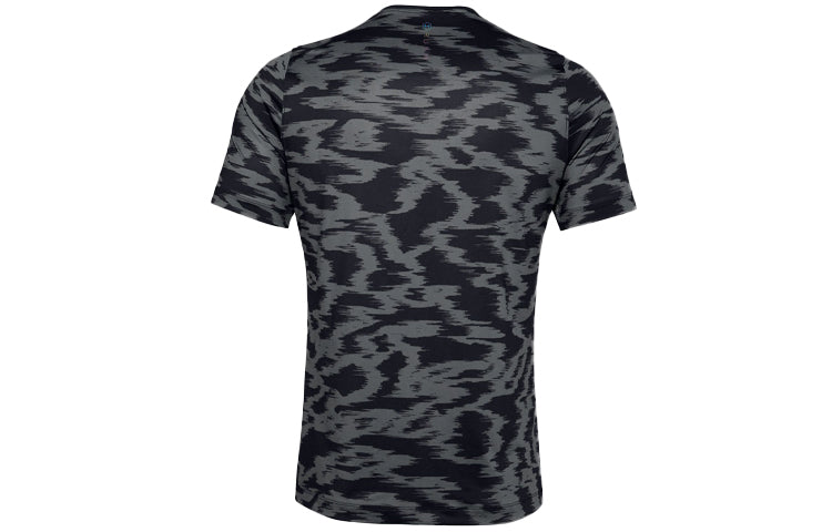 Men's Under Armour RUSH HeatGear Fitted Printing Short Sleeve Black 1351559-001