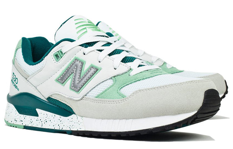 New Balance 530 Series 90 s Running Leather Low-Top R unning Shoes White/Green M530PSA