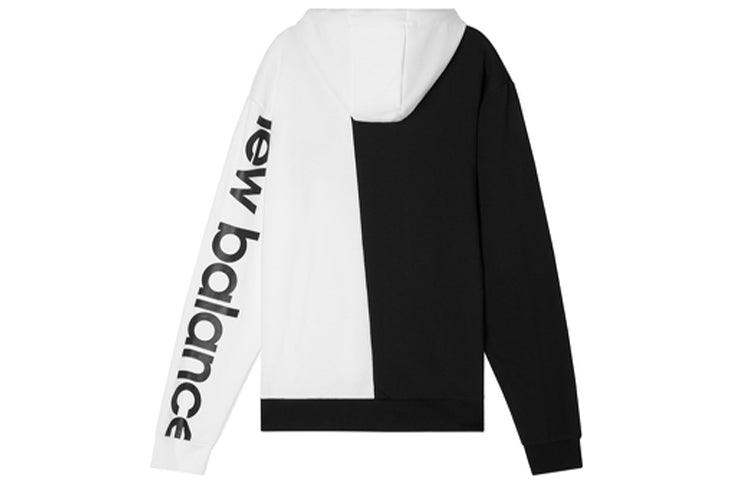 New Balance Splice Logo Hoodie Asia Sizing 'White Black' MT11511-BM