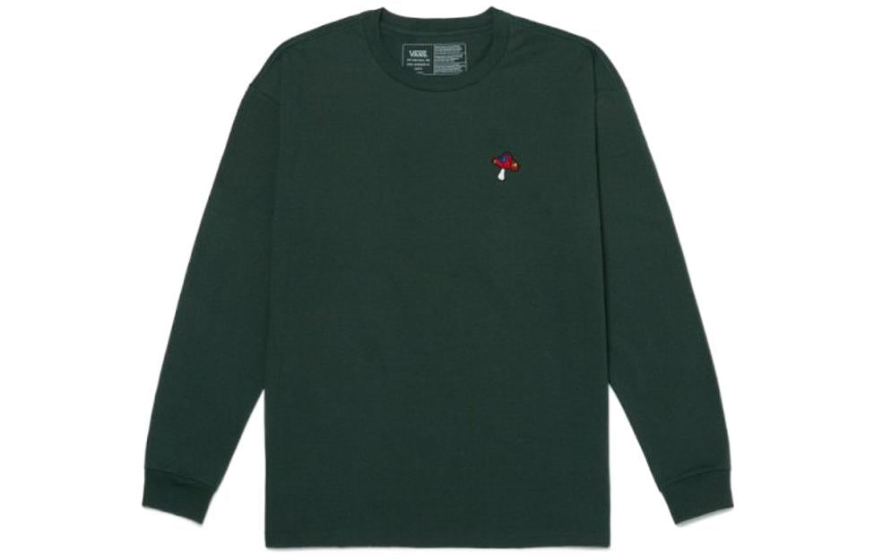 Men's Vans Back Logo Printing Round Neck Long Sleeves Green VN0A5H864CL