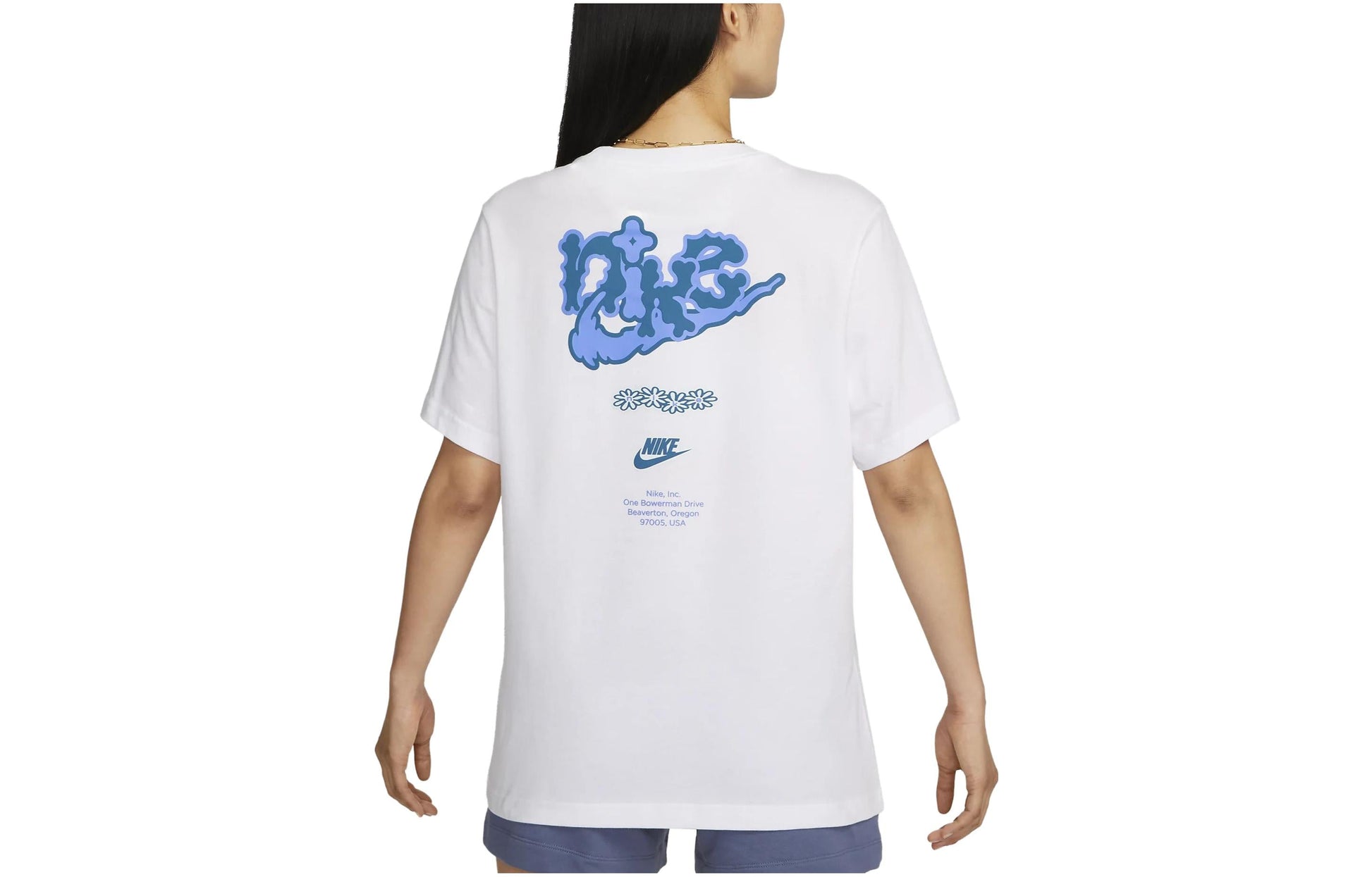 (WMNS) Nike Cloud Flower Logo T-Shirts Asia Sizing 'White' FD2550-100