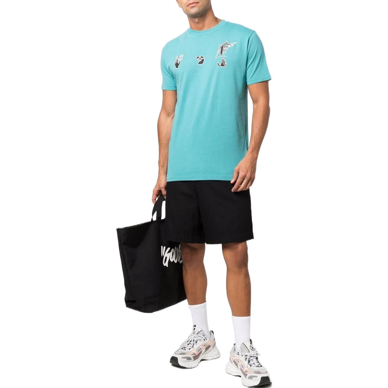 Off-White x MLB Miami Marlins Short-Sleeve Tee 'Lake Blue' OMAA027G21JER0054510