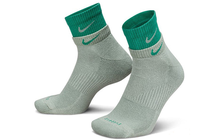 Nike Unisex Everyday Plus Cushioned Ankle Sports Socks 2 Packs Green DH4058-301
