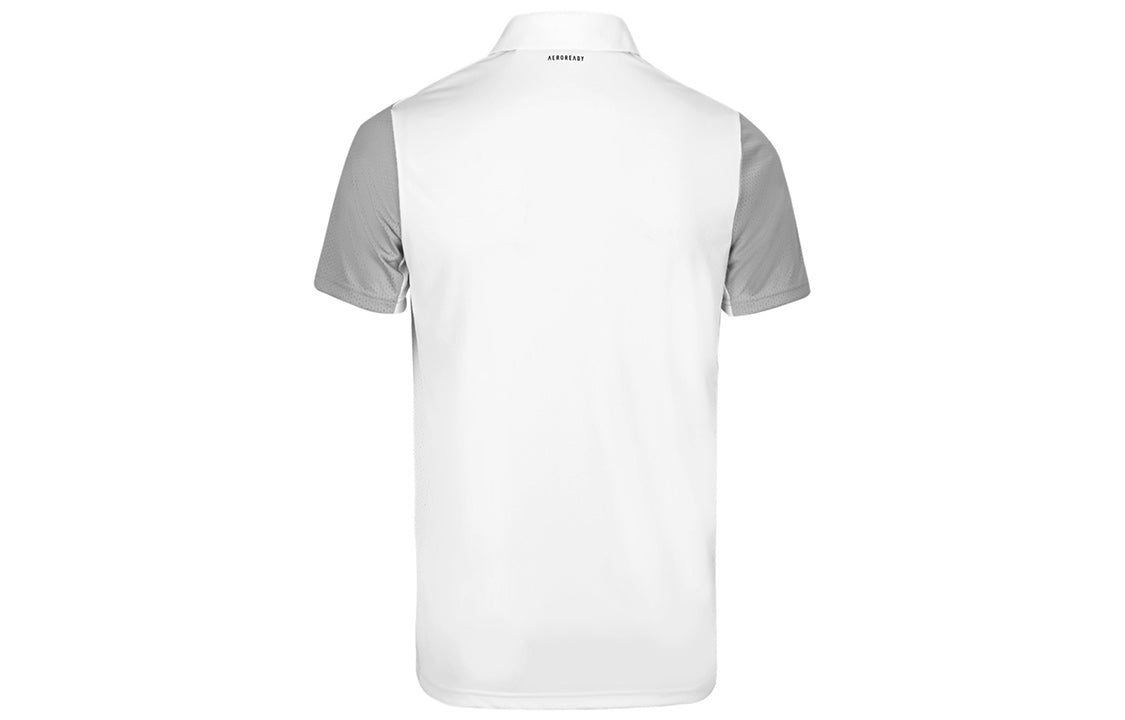 adidas Quick Dry Running Casual Sports Short Sleeve Polo Shirt White GL5436