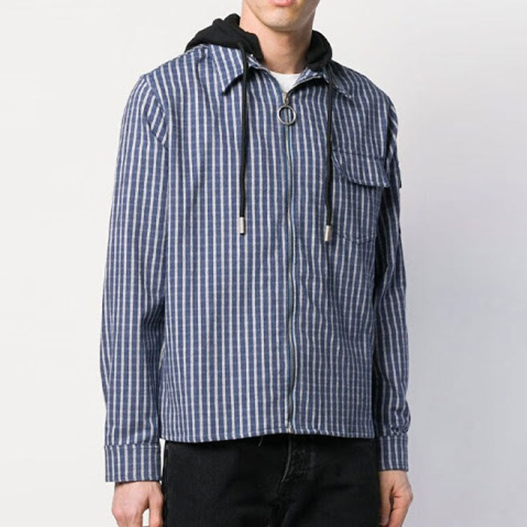 Off-White SS19 Diag Zip-up Fleece Men Blue OMGA065S19D200173088