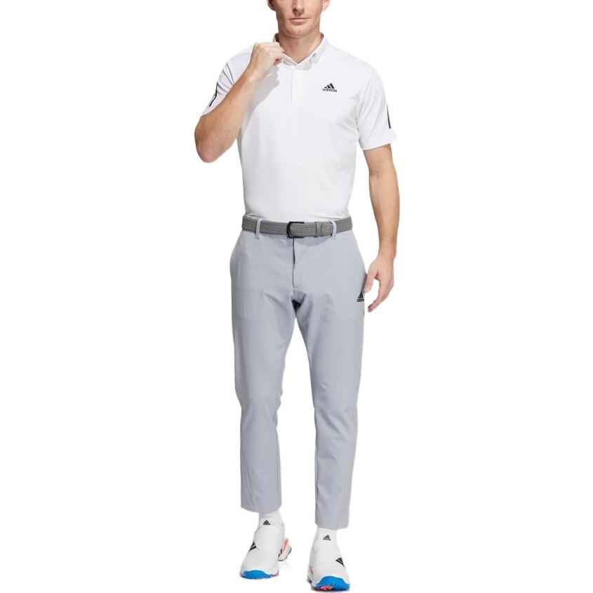 Men's adidas Solid Color Logo Stripe Printing Casual Long Pants/Trousers Gray HA3281