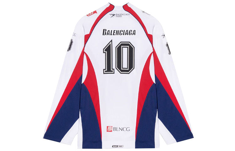Men's Balenciaga SS21 Hockey Sports Mesh Long Sleeves White 657105TKV248090