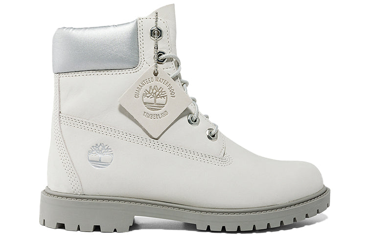 (WMNS) Timberland Heritage 6 Inch Boots 'White Nubuck and Silver' A5MA8143