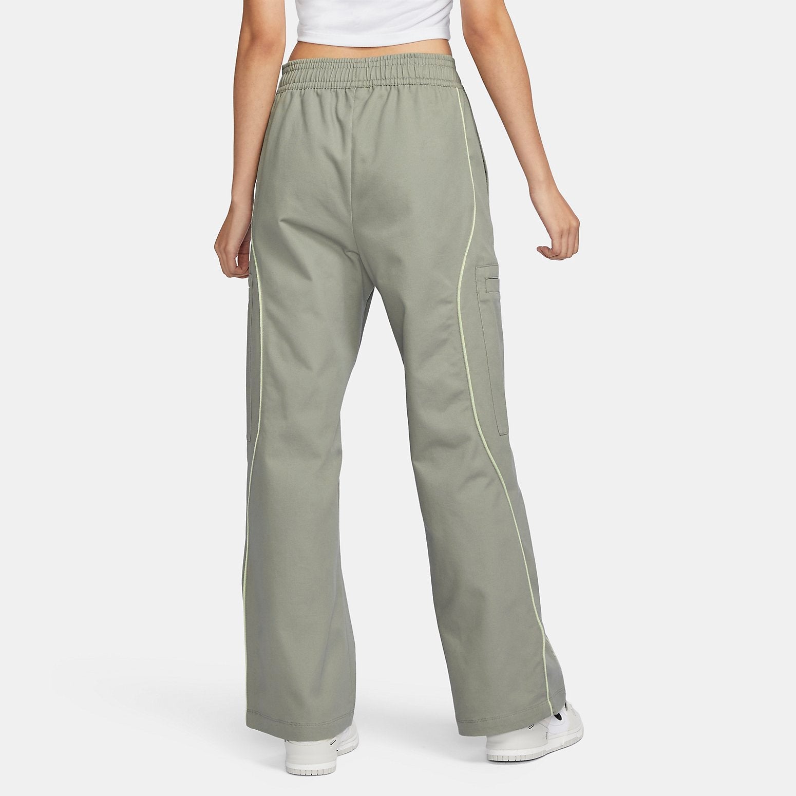 (WMNS) Nike Sportswear High Waist Woven Trousers 'Light Olive' FN1950-053