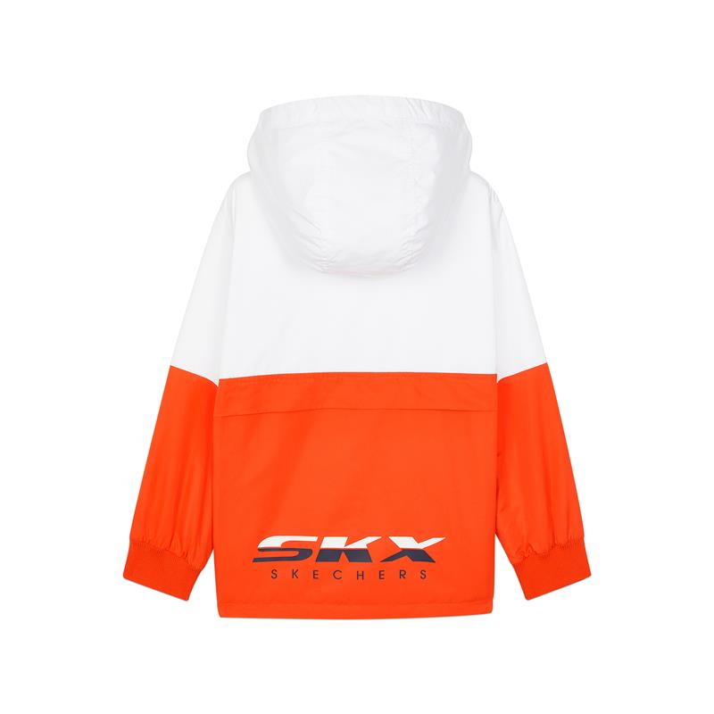 (GS) Skechers x JEREMY Knit Hooded Sweatshirt 'Orange White' L121B057