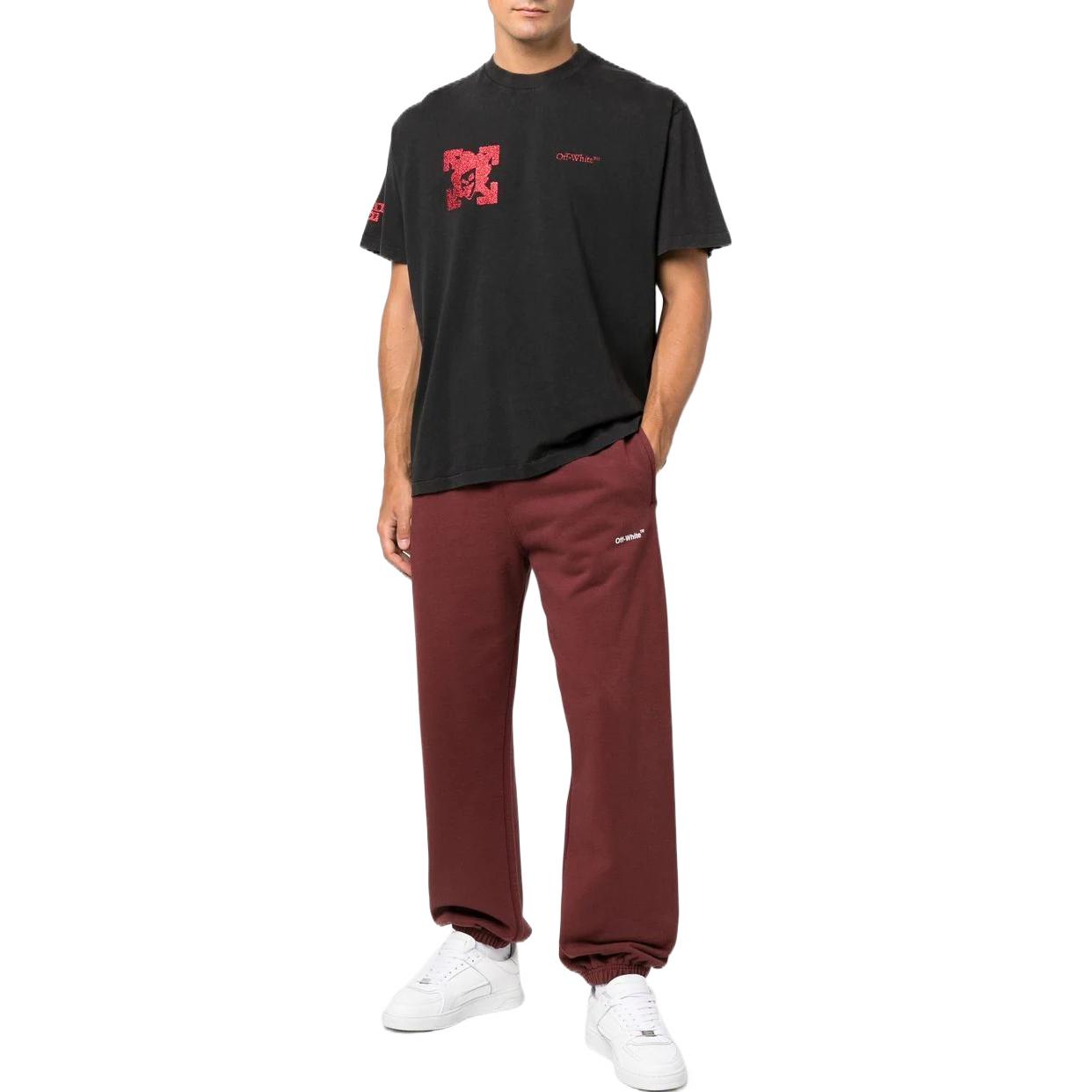 Off-White Printing Pattern Sports Pants 'Red' OMCH043F22FLE00128012801