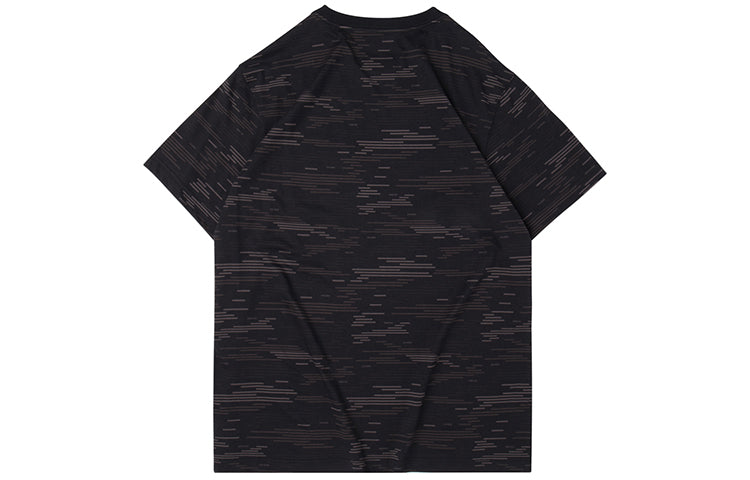 Li-Ning BADFIVE Sports Round Neck Short Sleeve Black Camouflage AHSQ239-3