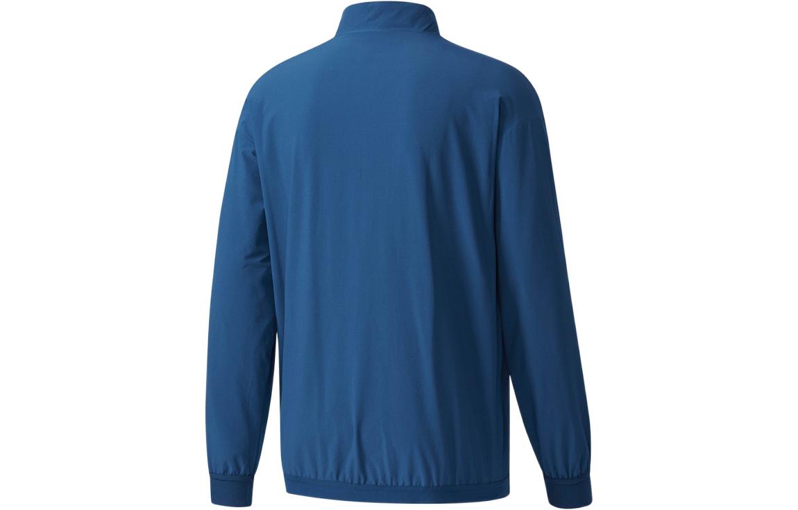 Men's adidas Brand Logo Solid Color Zipper Long Sleeves Jacket Blue BQ5630