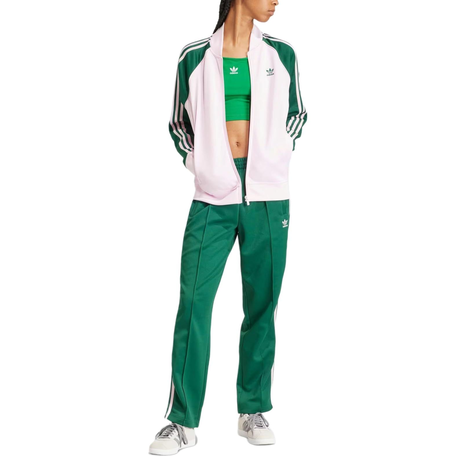 (WMNS) adidas Adicolor Classics SST Loose Track Jacket Asia Sizing 'Pink Green' IM9821