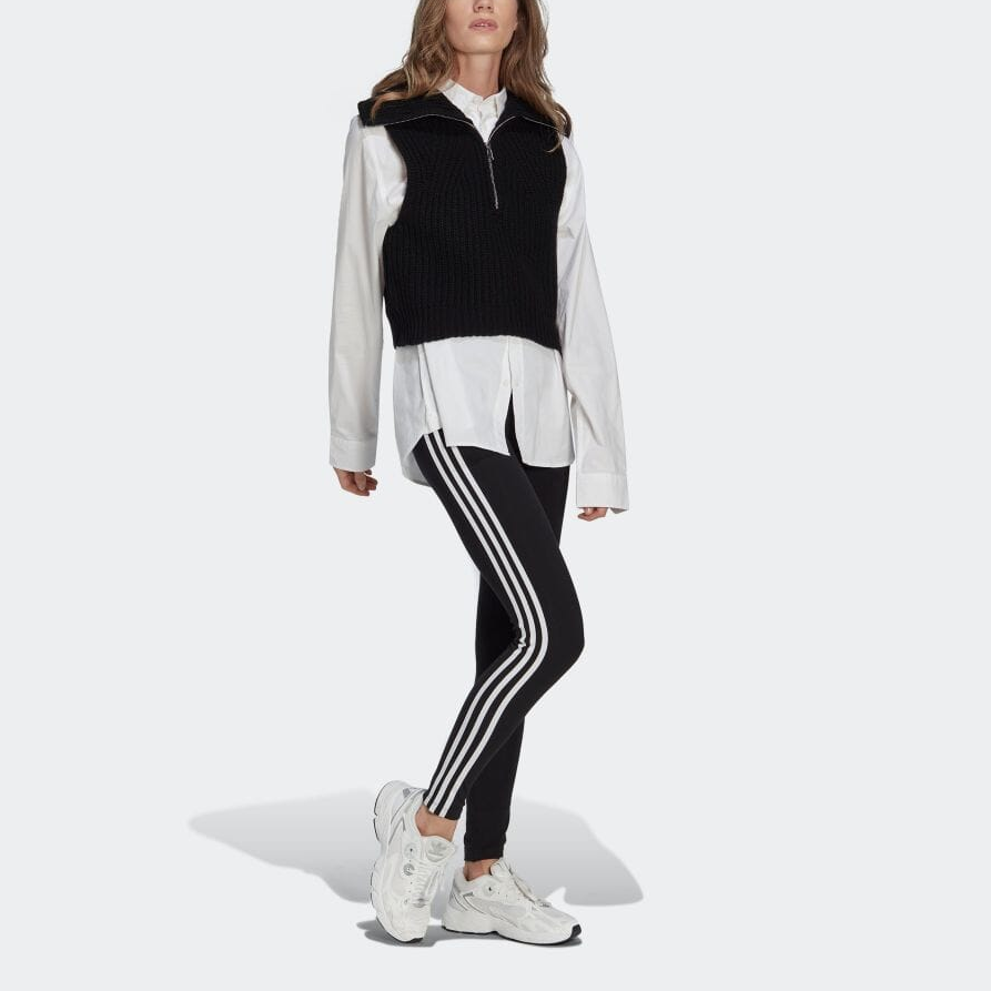 (WMNS) adidas Adicolor Classics 3-Stripes Leggings Asia Sizing 'Black White' IB7383