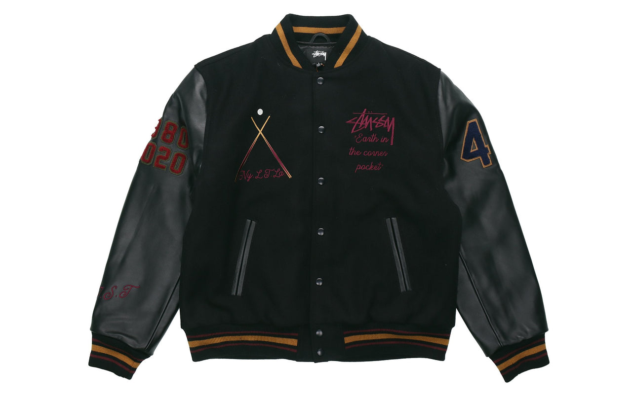 Men's Stussy limited Splicing Zipper Jacket Black 315167