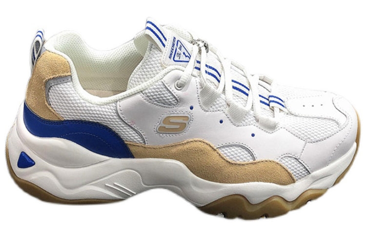 Skechers D'Lites Low Chunky Shoes White/Blue 237151-OFNV