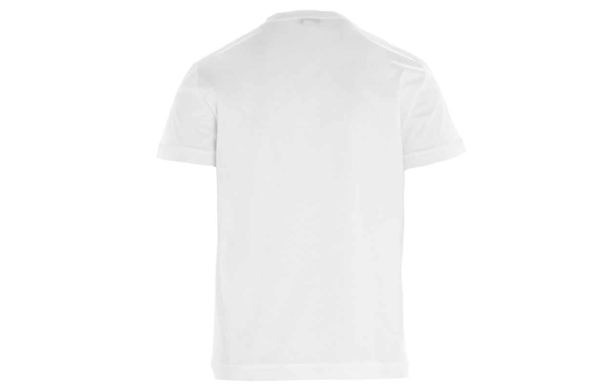 Men's Alexander McQueen SS21 Logo Micro Mark Embroidered Casual Short Sleeve White 624180-QRX01-9000