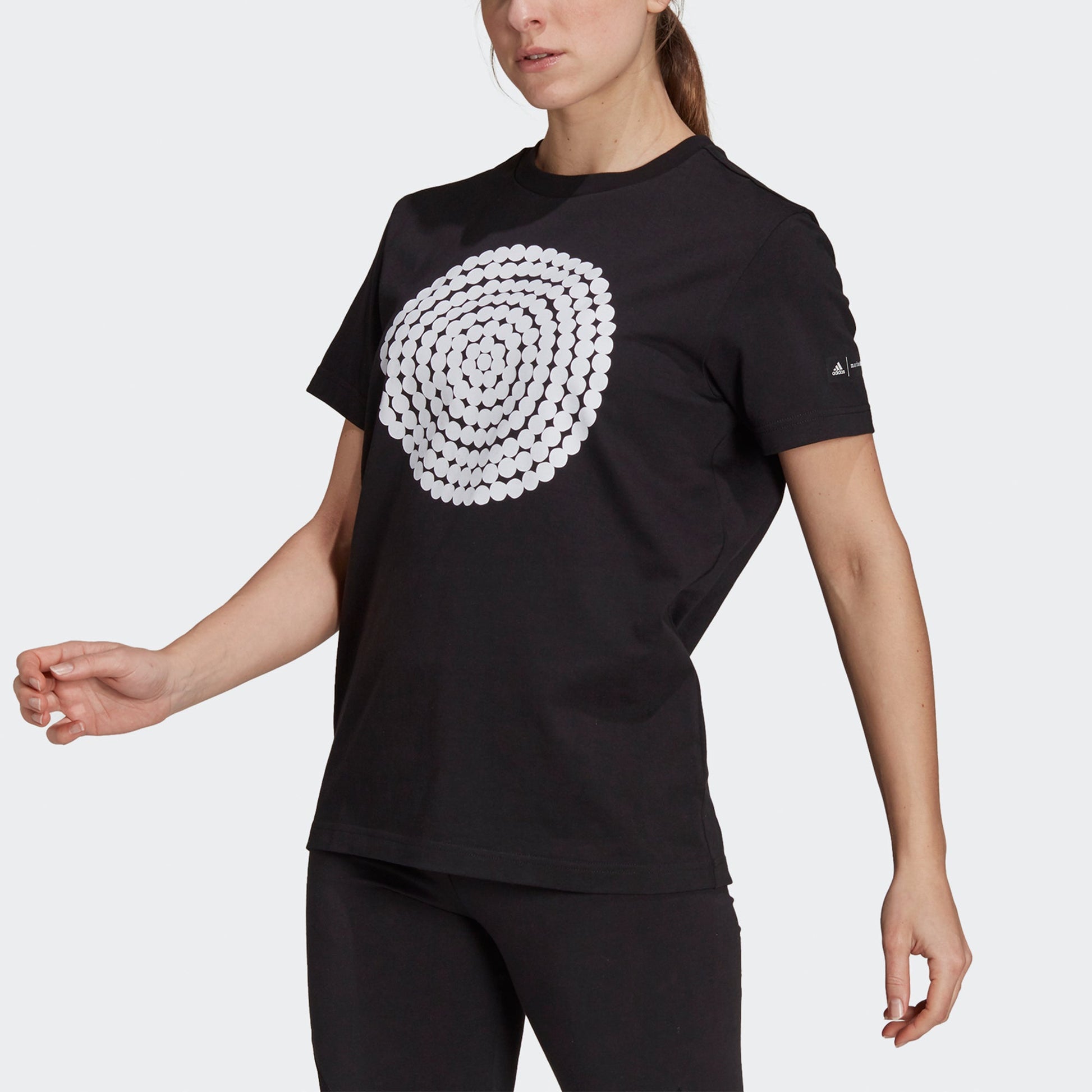 (WMNS) adidas x Marimekko Gfx 3 Printing Round-neck Black GT8823
