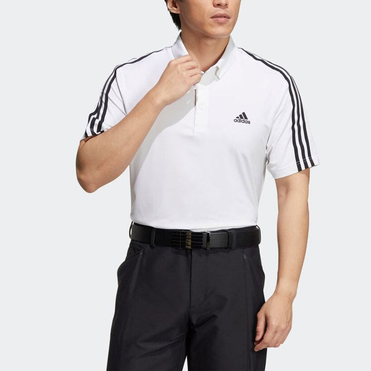 adidas Stripe Logo Casual Short Sleeve Shirt White HG8266