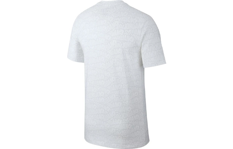 Air Jordan Alphabet Printing Round Neck Short Sleeve White CD5604-100