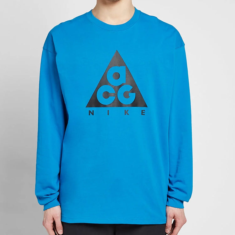 Men's Nike Acg Long Sleeves Royal Blue T-Shirt BQ3457-411