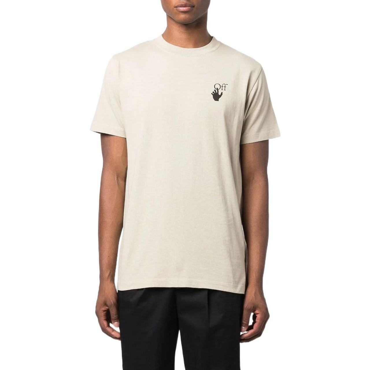 Off-White Arrow Logo Printing Round Neck Short Sleeve Creamy White OMAA027F21JER0091710
