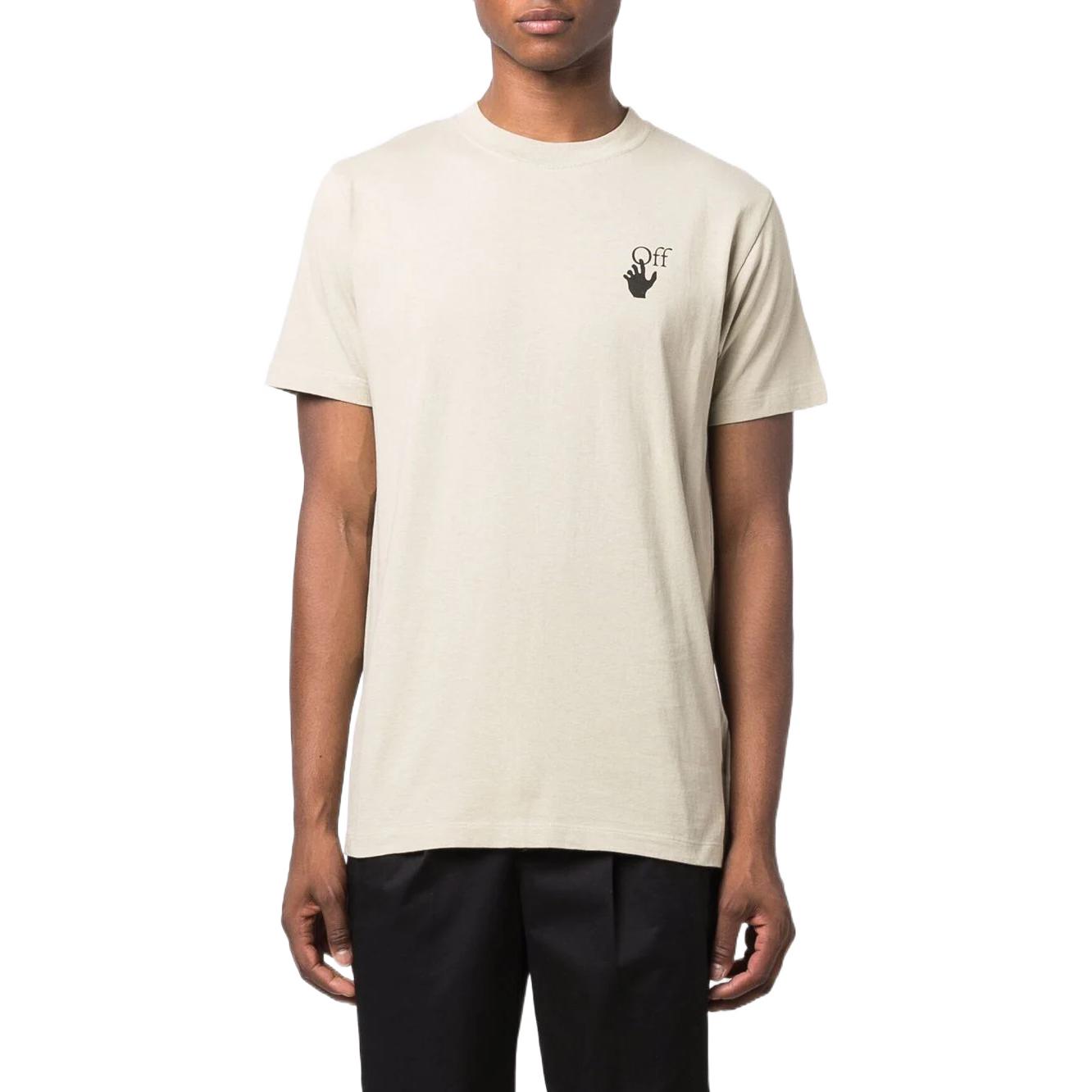 Off-White Arrow Logo Printing Round Neck Short Sleeve Creamy White OMAA027F21JER0091710