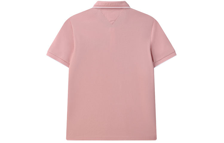 FILA White Colorblock Logo Short Sleeve polo Pink F11M121120F-PK