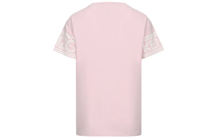 KENZO Cuff Logo Printing Short Sleeve Pink Red F86-2TS793-985-34