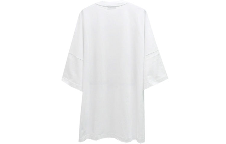 Men's PALM ANGELS Printing Short Sleeve Large Loose White PMAA033F194130280188