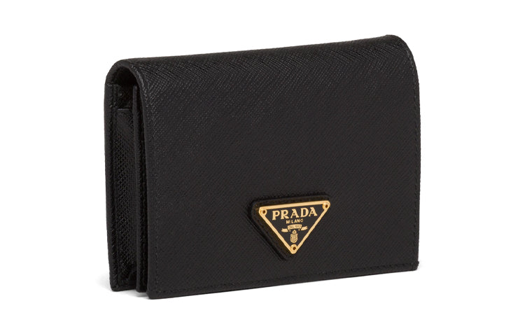 (WMNS) PRADA SS26 Small Saffiano Leather Wallet 'Black' 1MV021-QHH-F0002