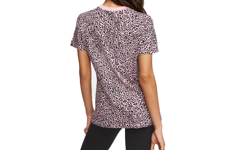 (WMNS) Nike Sportswear Leopard print Logo Printing Short Sleeve Pink CW2500-654