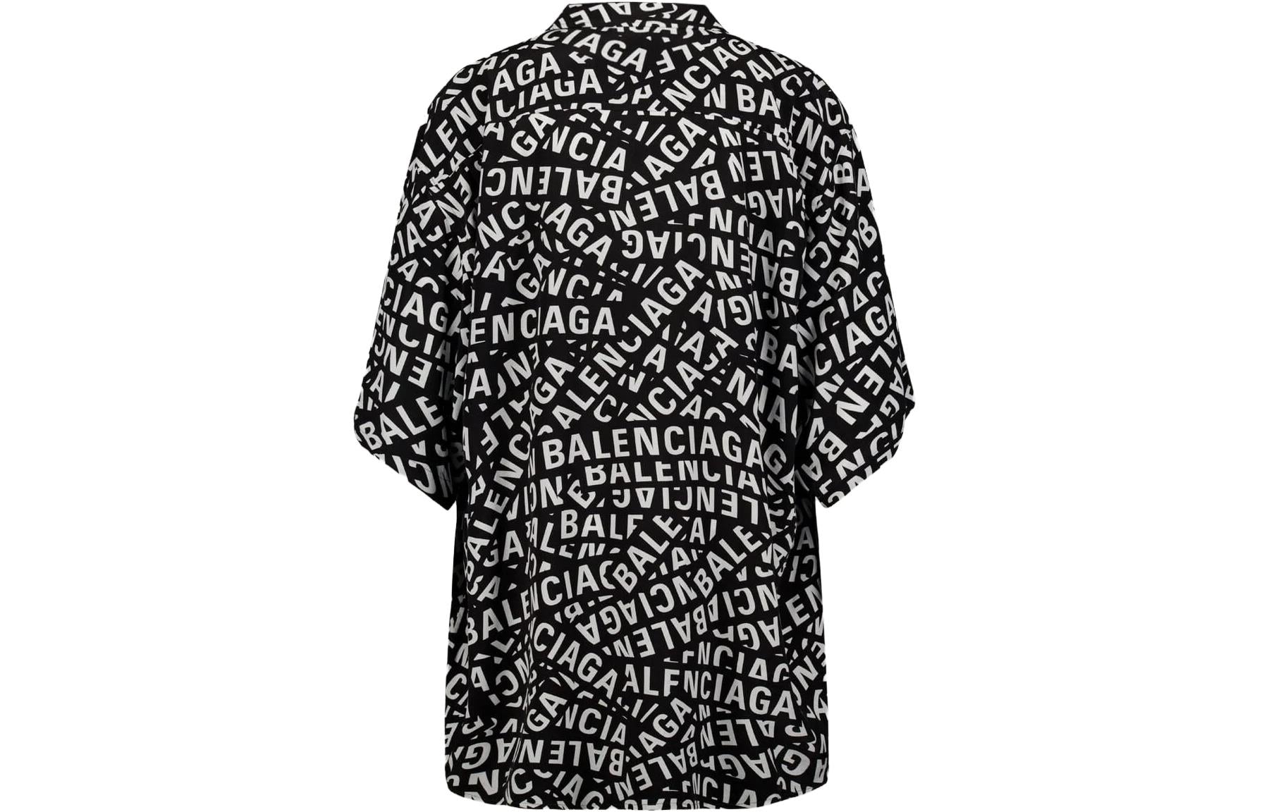 Balenciaga Logo Strips Minimal Short Sleeve Shirt 'Black' 681813TML21-1269