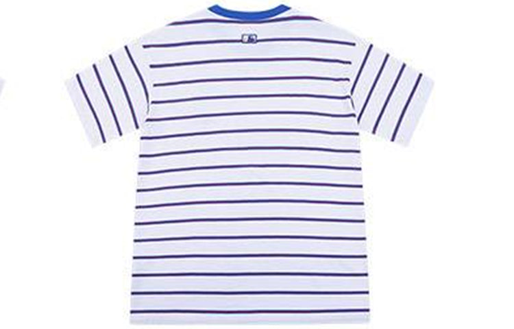 MLB Blue White Stripe Short Sleeve Version Unisex White 31TSCJ931-50W