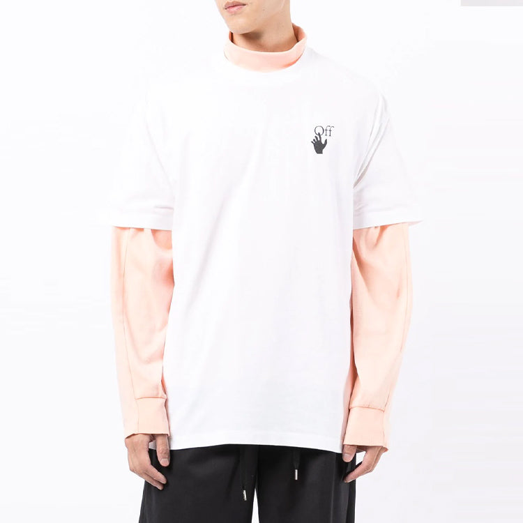 Off-White FW21 Logo Printing Round Neck Short Sleeve Loose Version White OMAA038F21JER0060184