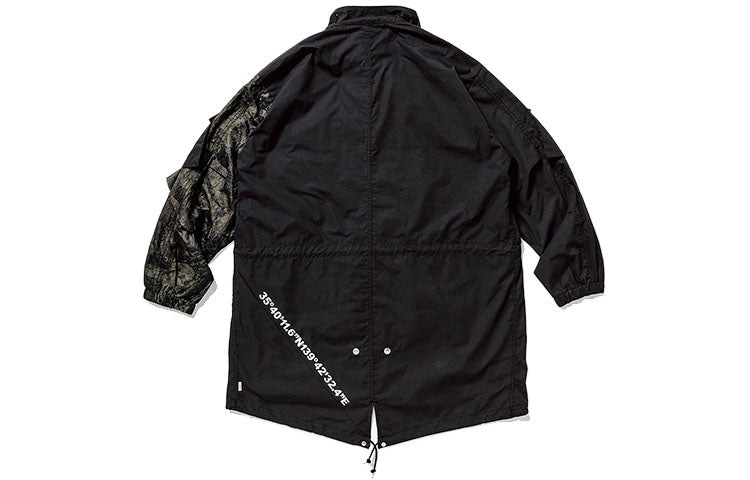 WTAPS W51 Jacket Letters Printed Camouflage Long Jacket Unisex Black 201WVDT-JKM01