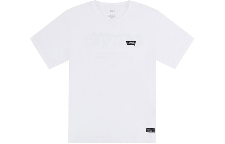 Men's Levis Round Neck Printing Pullover Short Sleeve White 16143-0172
