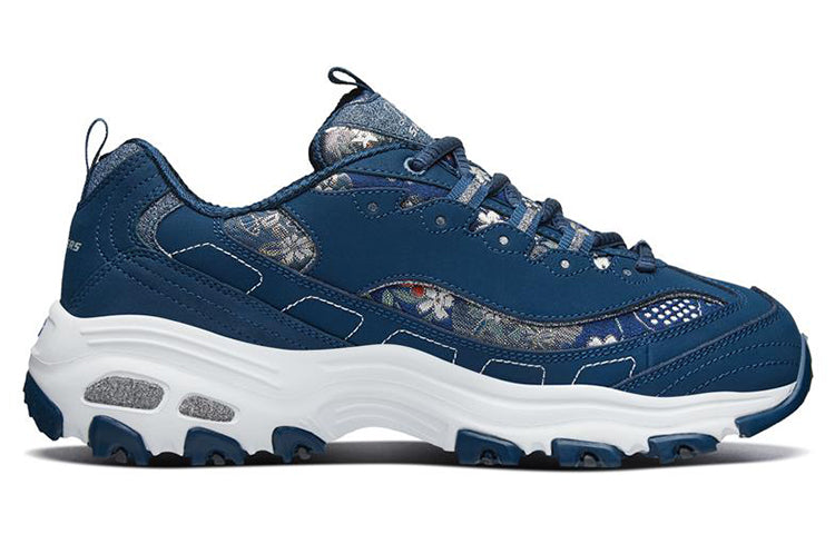 (WMNS) Skechers D'Lites Low-Top Daddy Shoes Blue 13082-NVY