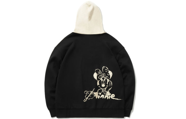 (WMNS) Li-Ning x Disney Crossover Cartoon Printing Hoodie 'Black Beige' AWDR138-3