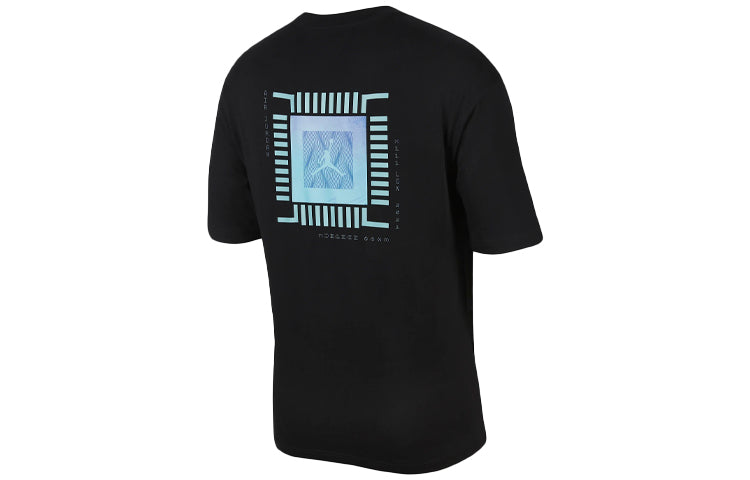 Men's Air Jordan Singles Day Luminous Design Printing Round Neck Short Sleeve Black T-Shirt DN6991-010