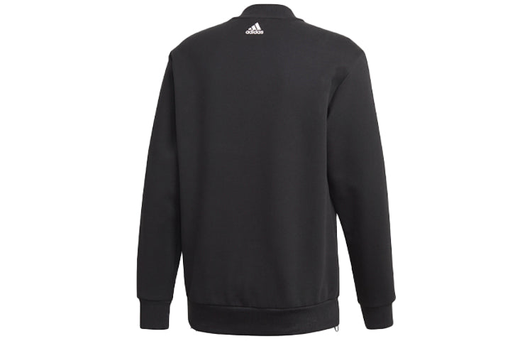 adidas Logo Print Side Pocket Casual Collar Sports Men's Black FS4293