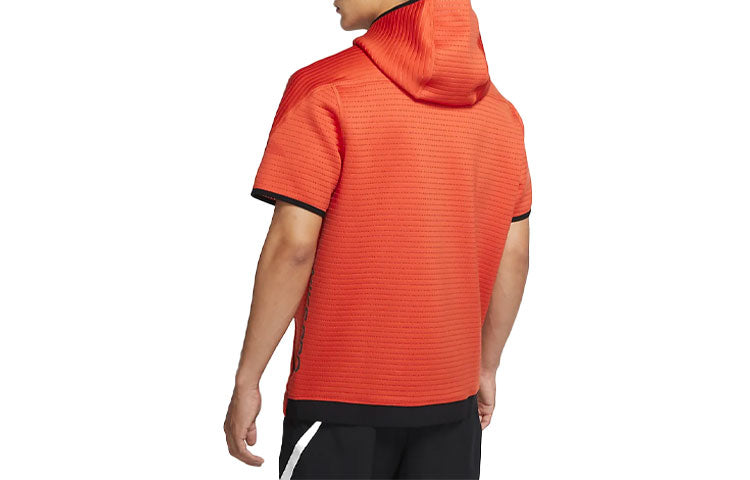 Nike Half Zipper Cardigan Short Sleeve Training Orange CQ8344-895
