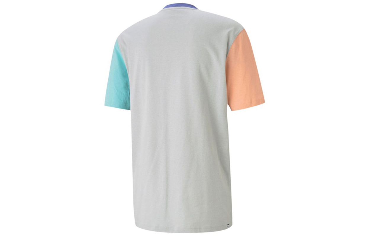 PUMA Downtown Pocket T-Shirt 'Grey Pink Blue' 531432-09