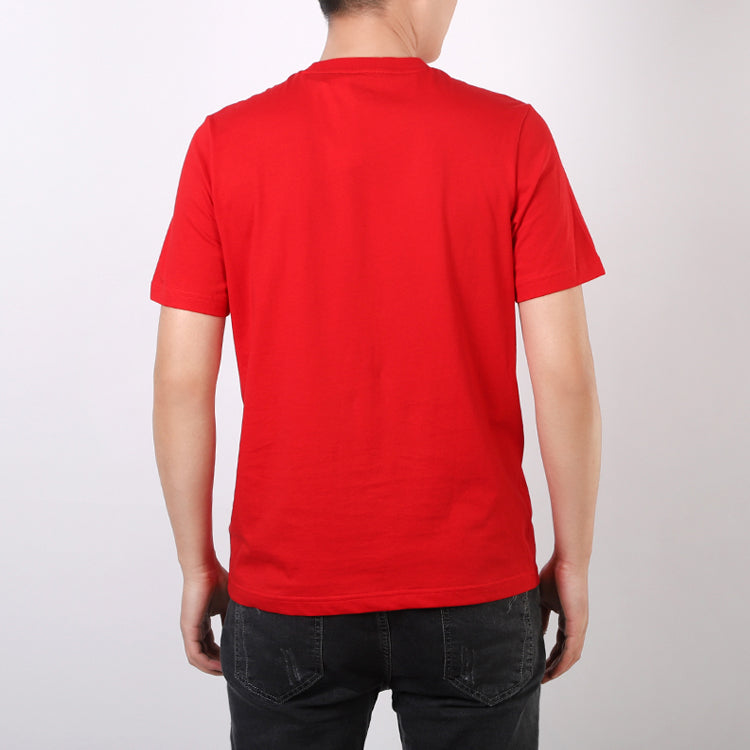 Men's adidas neo Alphabet Logo Short Sleeve Red T-Shirt GJ8943