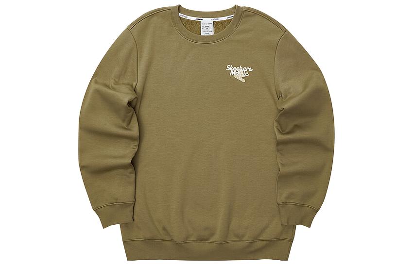 Skechers Letter Printed Crew Sweater 'Olive Green White' L423U073-01N2