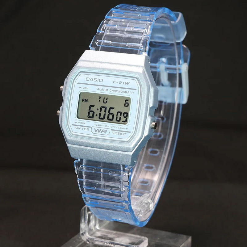 Casio Retro Fashion Macaron Digital Watch 'Blue Translucent' F-91WS-2JH