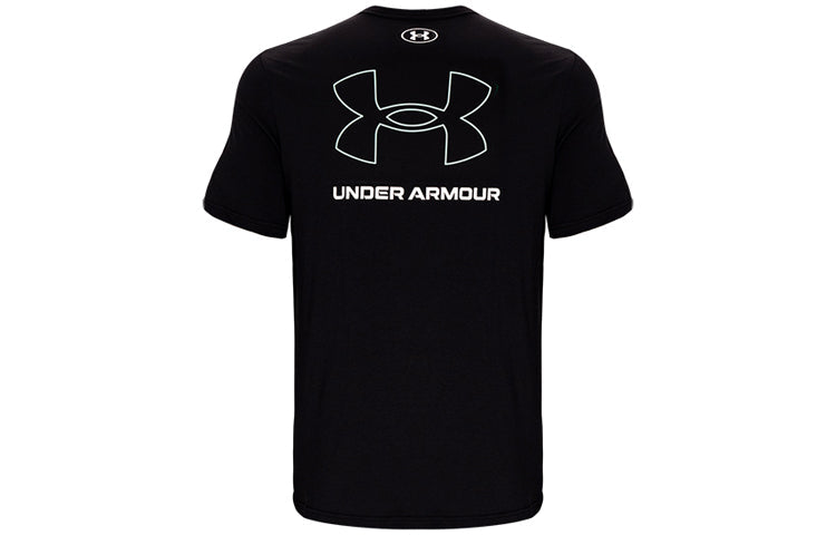 Men's Under Armour Alphabet Printing Sports Training Short Sleeve Black 1371058-001
