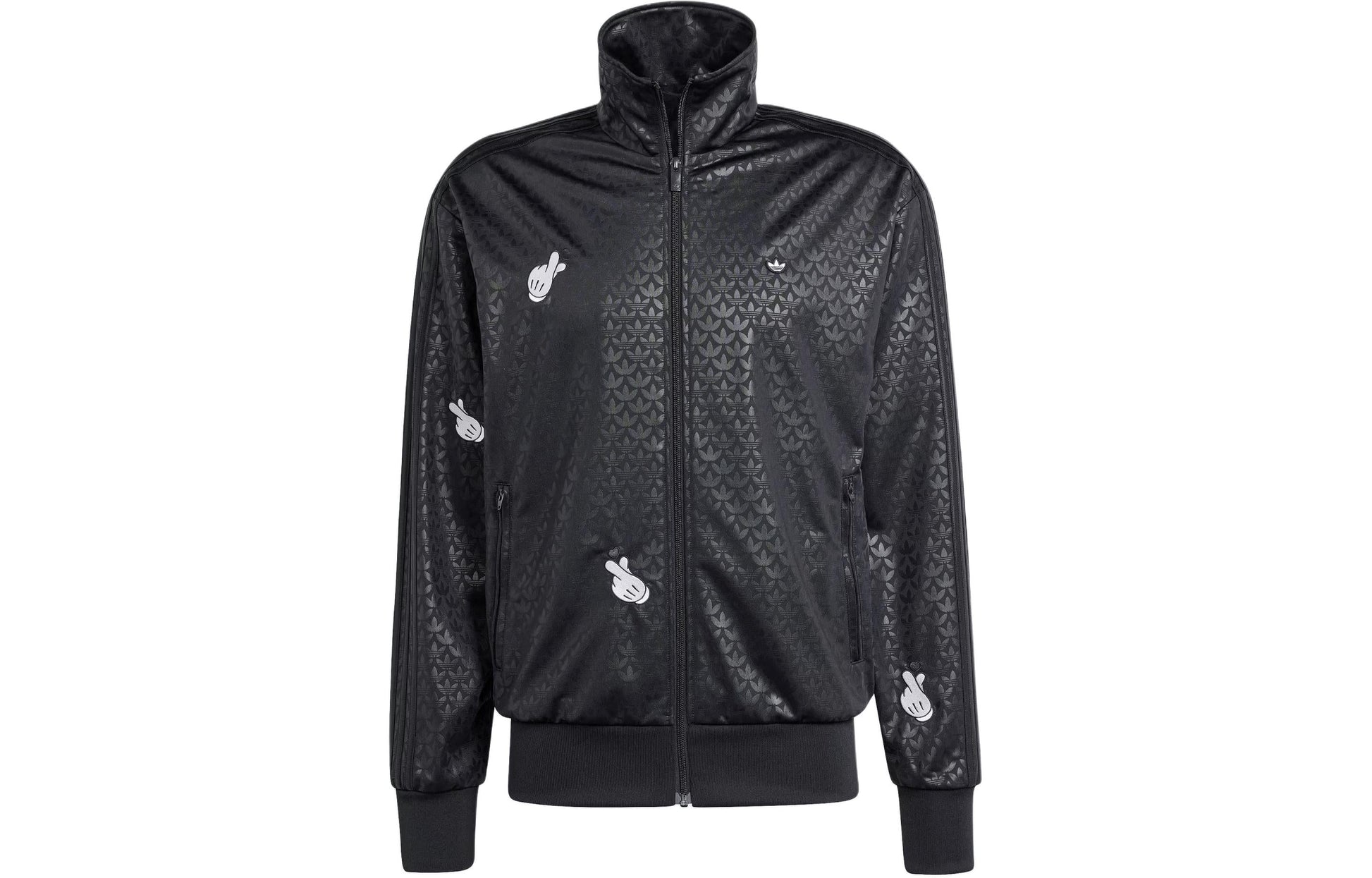 adidas Mickey Mouse x Originals Monogram Embroidered Firebird Track Top Asia Sizing 'Black' IY2264